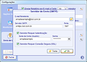 Opções de Servidor SMTP
